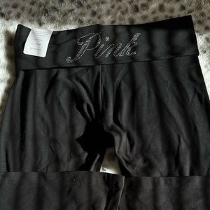 PINK Victoria Secret Bling cotton flared fold over leggings